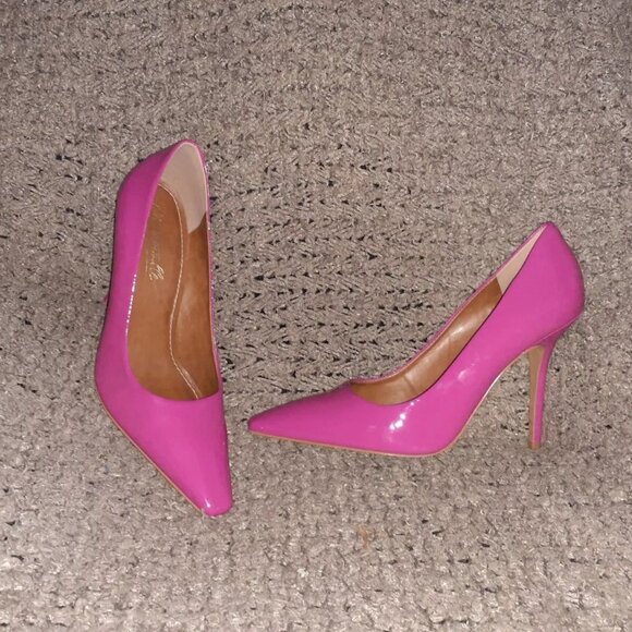 L'INTERVALLE-Bright Pink Patent Leather Stiletto Pumps-Stunning!-Sz 10-Near Mint - Picture 1 of 7